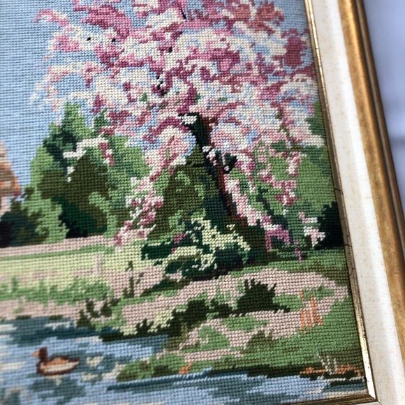 Framed Landscape Tapestry Art with Gold Frame - Picture 6 of 15